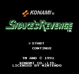 Snake's Revenge (Europe) Title Screen